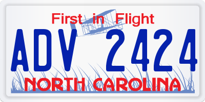 NC license plate ADV2424