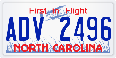 NC license plate ADV2496