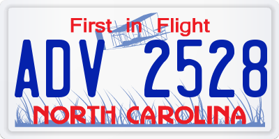 NC license plate ADV2528