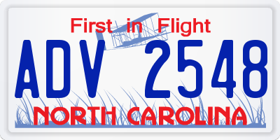 NC license plate ADV2548