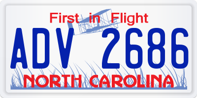 NC license plate ADV2686