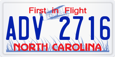 NC license plate ADV2716