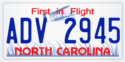NC license plate ADV2945