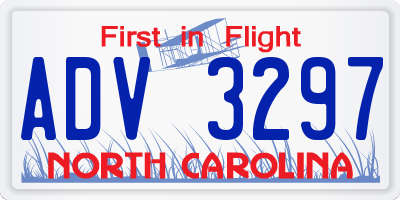 NC license plate ADV3297