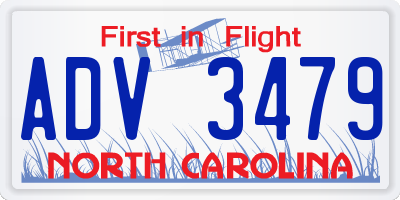 NC license plate ADV3479