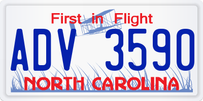 NC license plate ADV3590