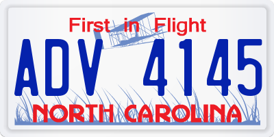 NC license plate ADV4145