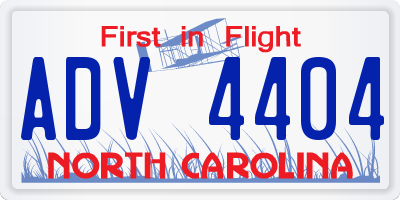 NC license plate ADV4404