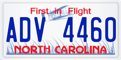 NC license plate ADV4460