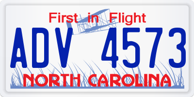 NC license plate ADV4573