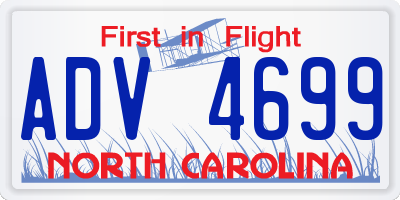 NC license plate ADV4699