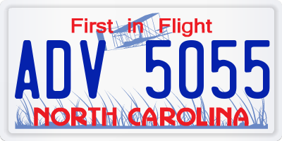 NC license plate ADV5055