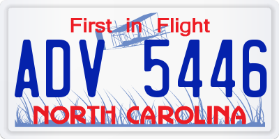 NC license plate ADV5446