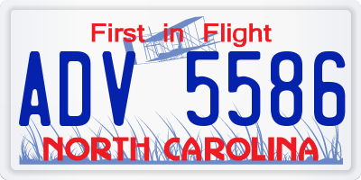 NC license plate ADV5586