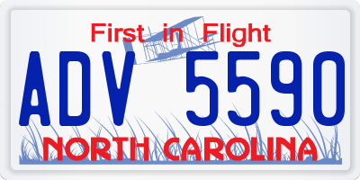 NC license plate ADV5590