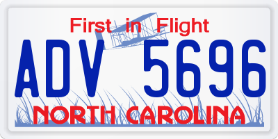 NC license plate ADV5696