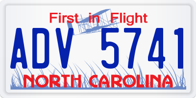 NC license plate ADV5741