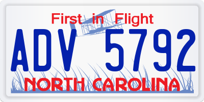 NC license plate ADV5792