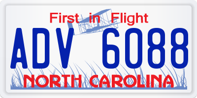 NC license plate ADV6088