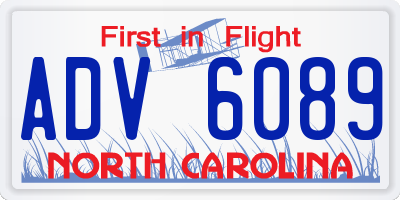 NC license plate ADV6089