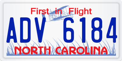 NC license plate ADV6184