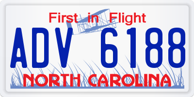 NC license plate ADV6188