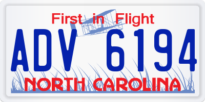NC license plate ADV6194