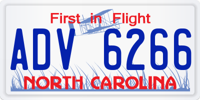 NC license plate ADV6266