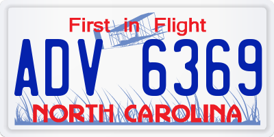 NC license plate ADV6369