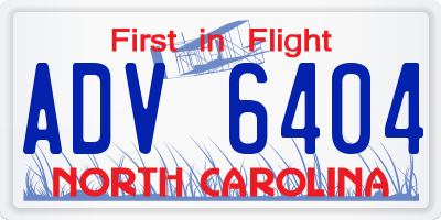 NC license plate ADV6404