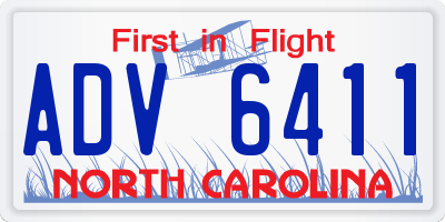 NC license plate ADV6411