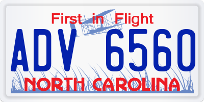 NC license plate ADV6560