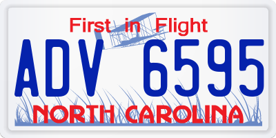 NC license plate ADV6595