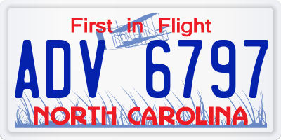 NC license plate ADV6797