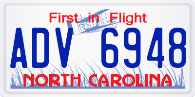 NC license plate ADV6948