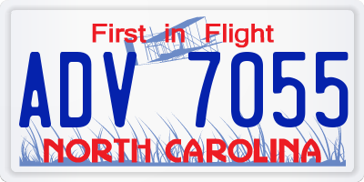 NC license plate ADV7055