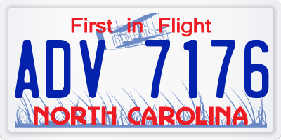 NC license plate ADV7176