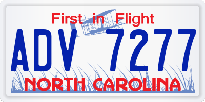 NC license plate ADV7277