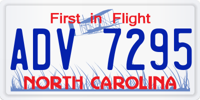 NC license plate ADV7295