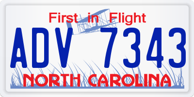 NC license plate ADV7343