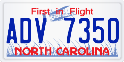 NC license plate ADV7350