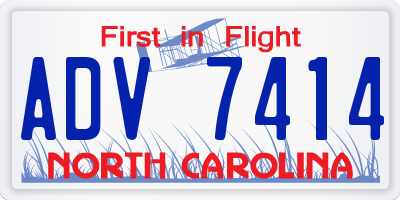 NC license plate ADV7414