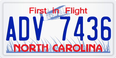 NC license plate ADV7436