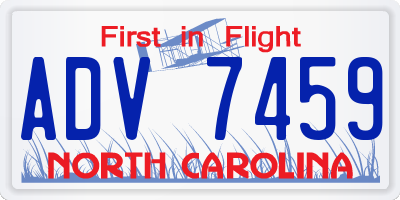 NC license plate ADV7459