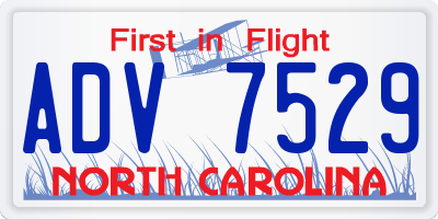 NC license plate ADV7529