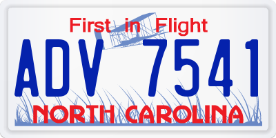 NC license plate ADV7541