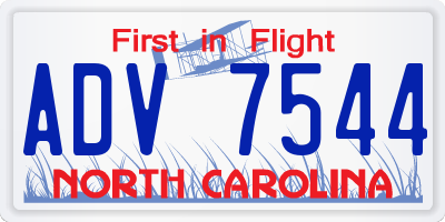 NC license plate ADV7544