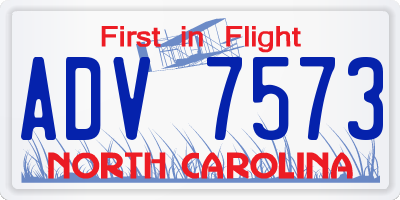 NC license plate ADV7573