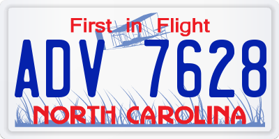 NC license plate ADV7628