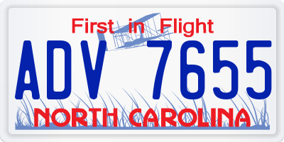 NC license plate ADV7655